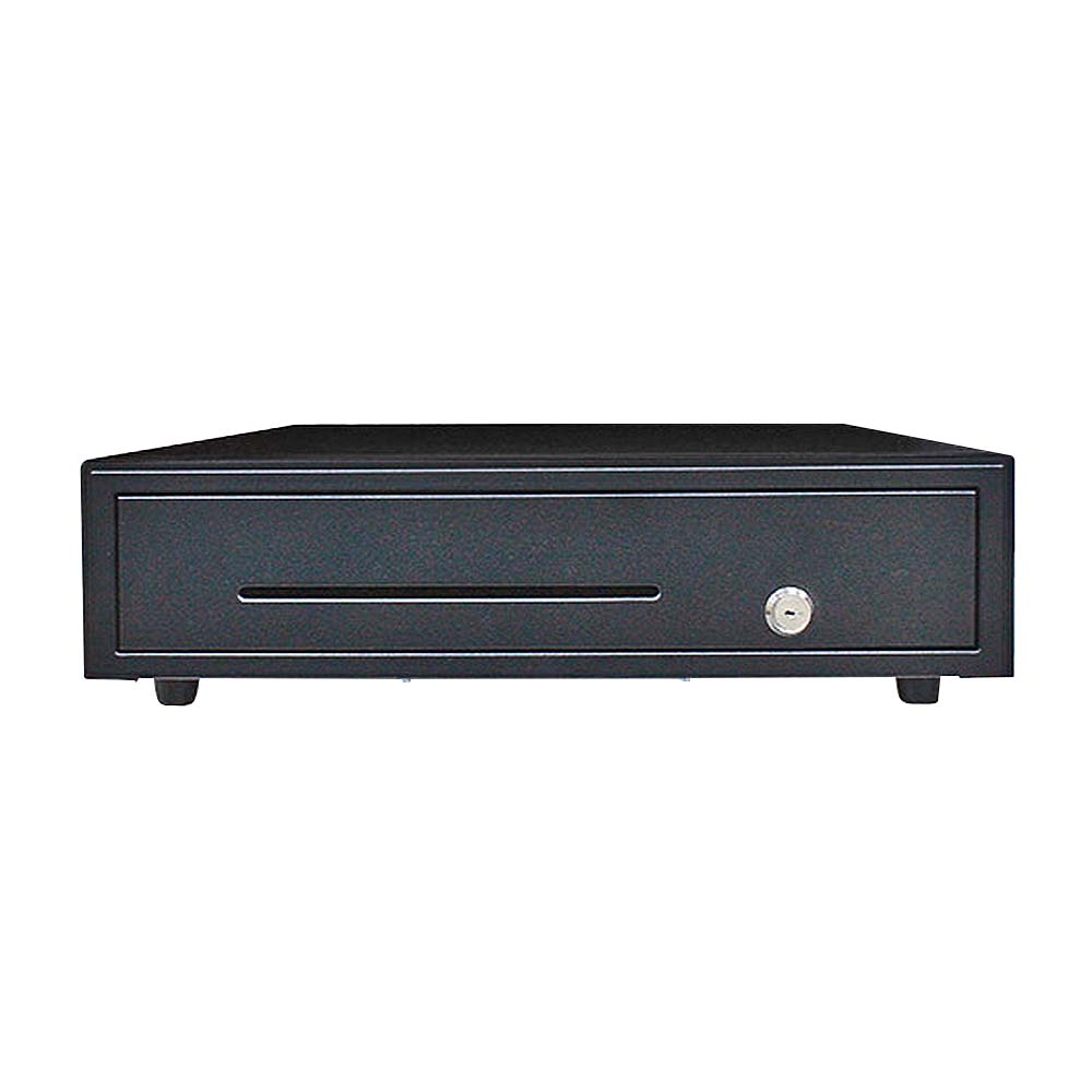 eHopper All-In-One POS Bundle Plus Black Cash Drawer Open with Bills and Coins