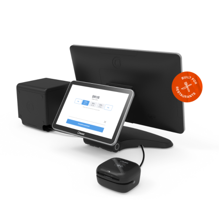 Toast POS System Flex for Guest with 8-inch customer display showing payment screen