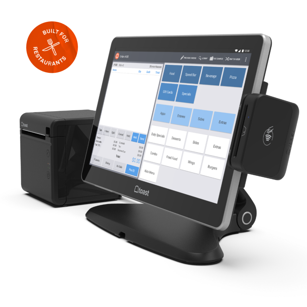 Toast POS System Flex 14-inch terminal with touchscreen and receipt printer for restaurants