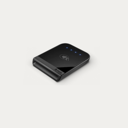 Shopify Tap & Chip Card Reader connected to iPad POS stand for wireless payments