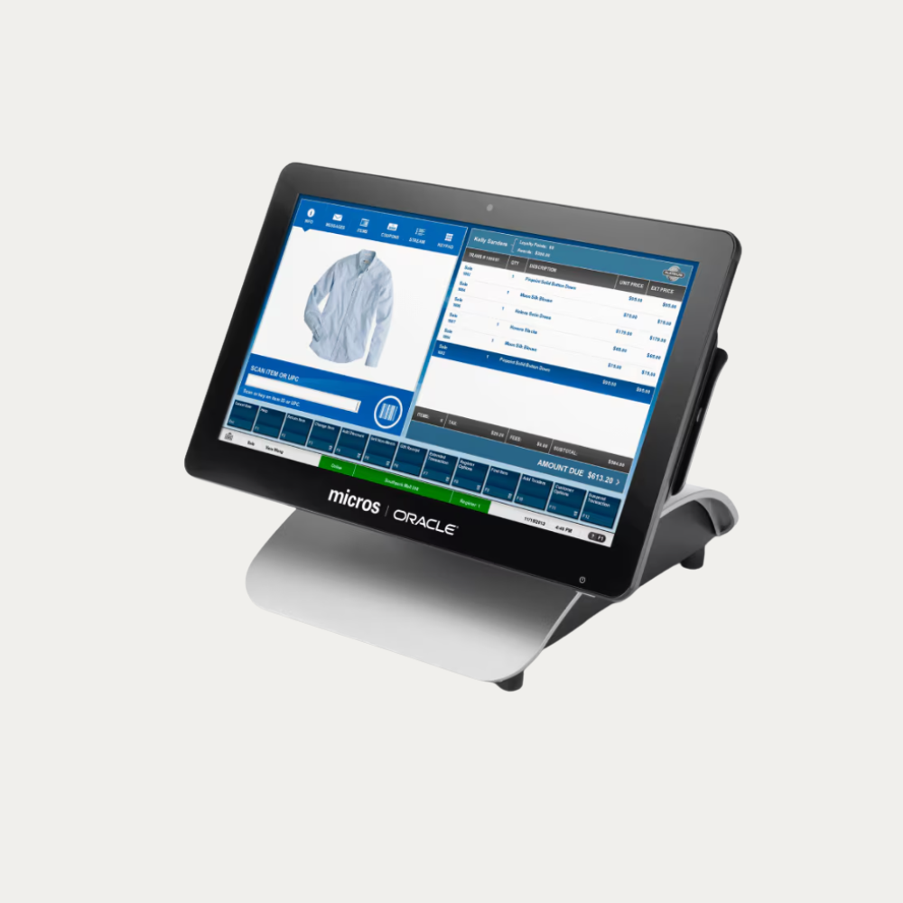 Oracle MICROS Workstation 6 POS Terminal Side View