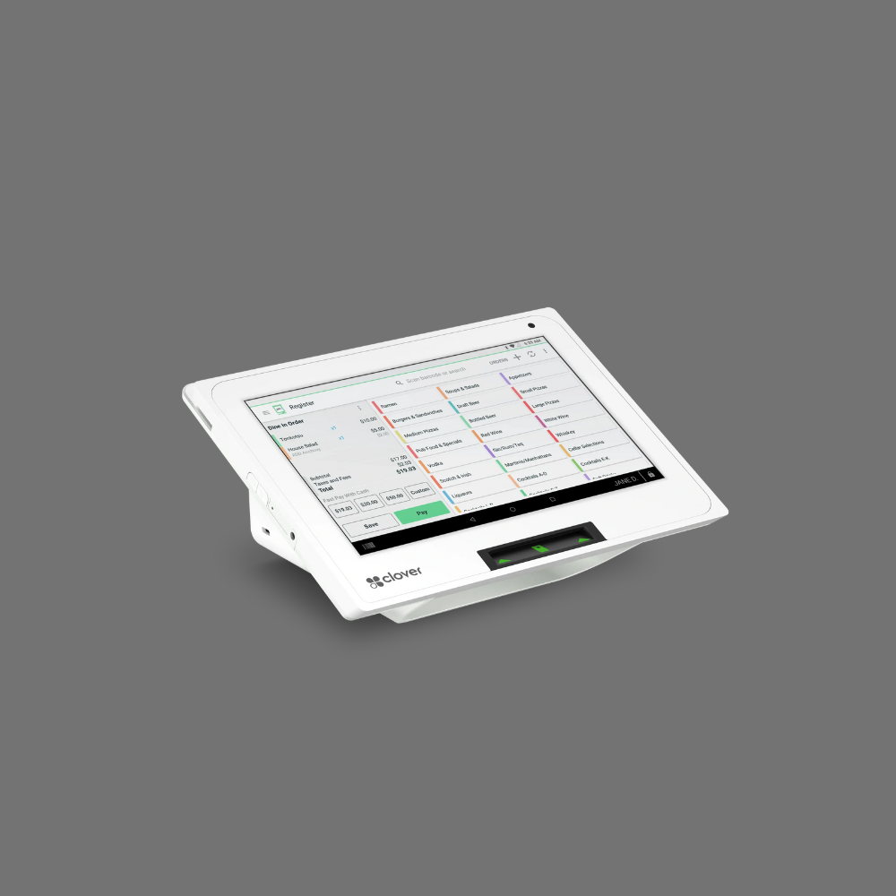Clover Mini POS – Compact Restaurant & Retail POS System with 8" Touchscreen, Built-In Printer, and Contactless Payments