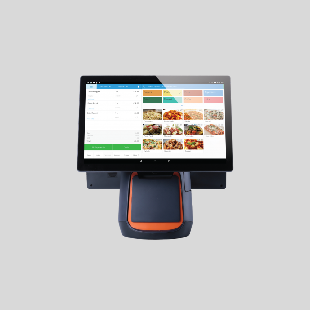 All-in-One POS System with touchscreen food menu display